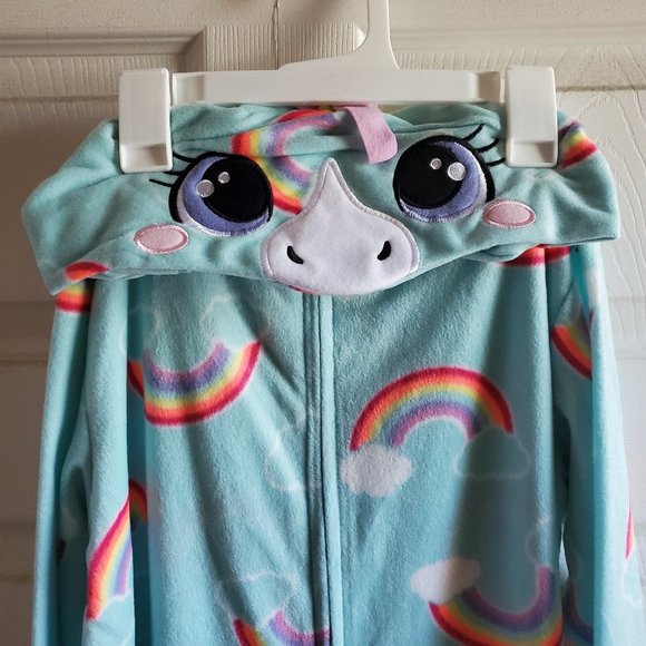 NWT Cat & Jack Large Girls Blue Unicorn Union Suit - Picture 3 of 5